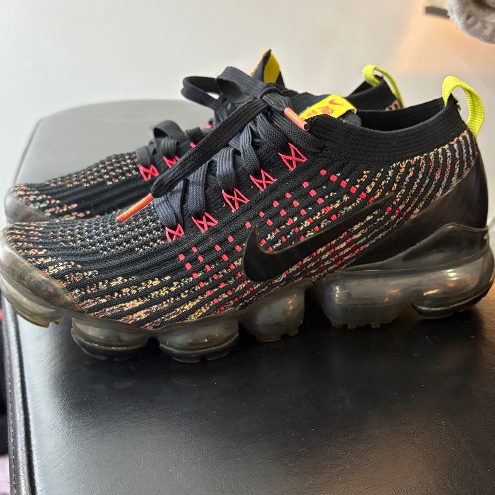 Nike Women's Air VaporMax Flyknit 3 in the Black Multicolor Fury